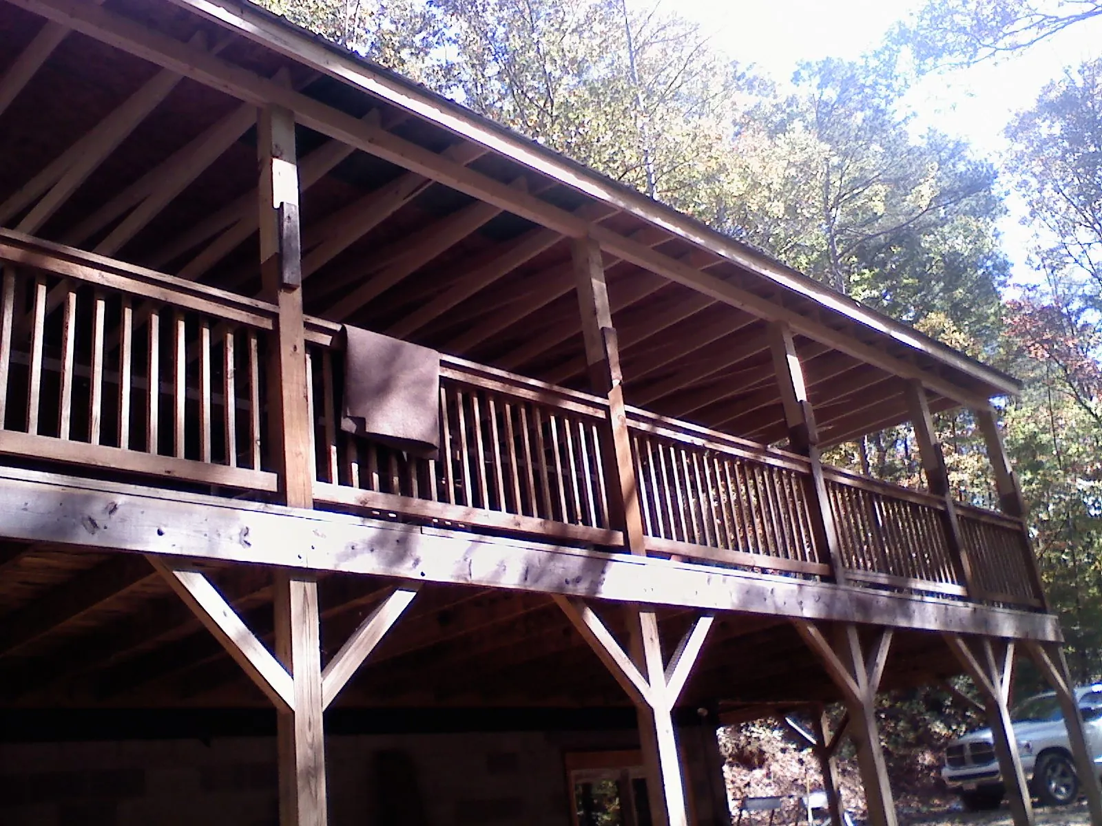 Timber framing under a new elevated porch and deck — Roof Leak Repair in Burtrum by Roofing Brothers